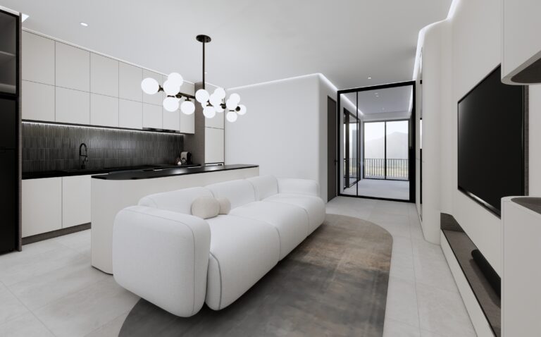 Rendering of a 2 Bedroom Plus living room at Ever Prime Residences