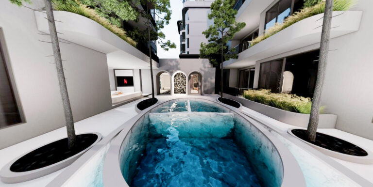 Rendering of a plunge pool at The Element by Anocha