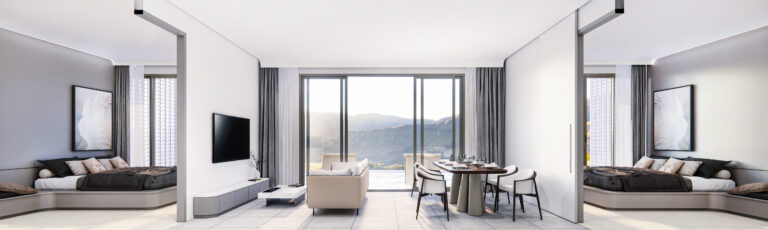 Rendering of a Type D 2 Bedroom with private pool at The Element by Anocha