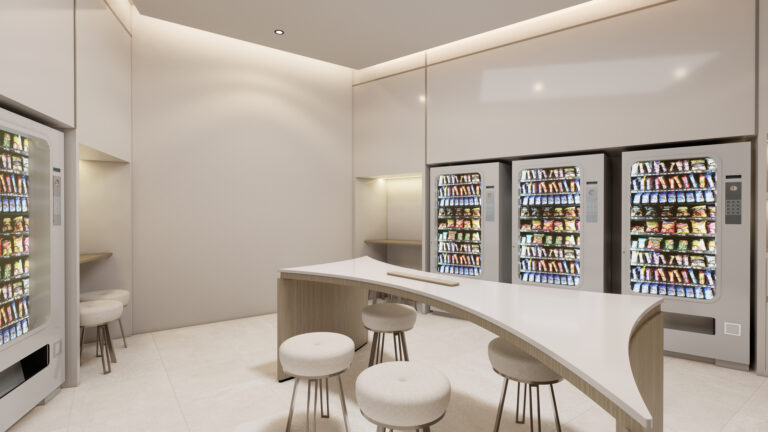 Rendering of the convenience shop at The Trees Residence by Anocha