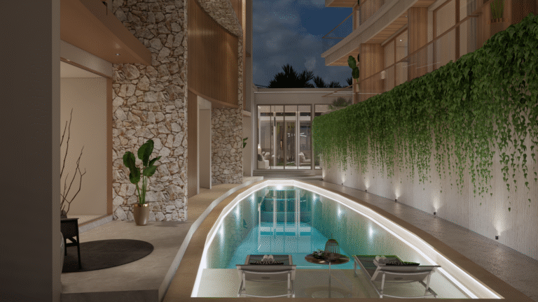 Rendering of the Zone B pool at The Trees Residence by Anocha