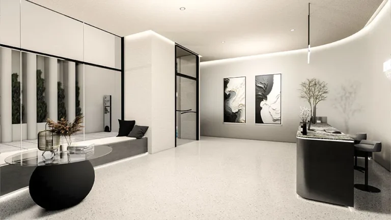 Rendering of the business hub and co-working space at Ever Prime Residences