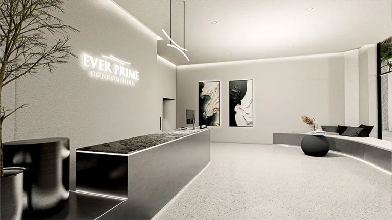 Rendering of the lobby of Ever Prime Residences